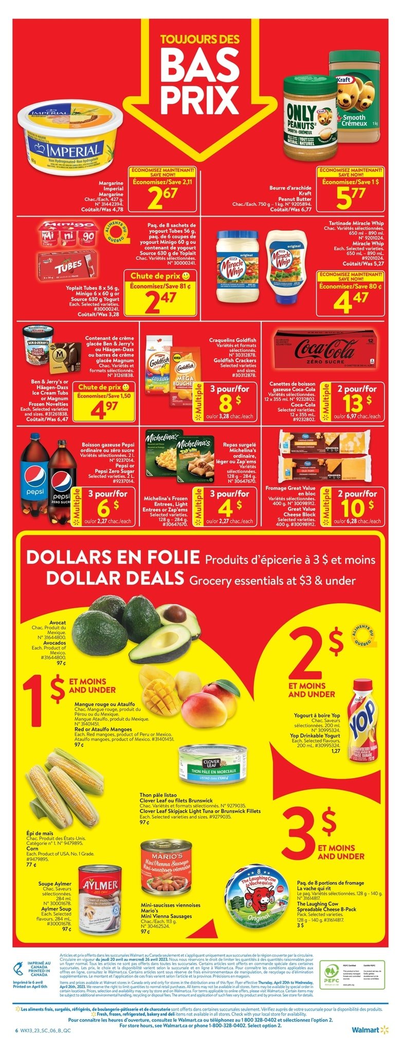 Circulaire Walmart de la semaine du 20 au 26 avril 2023