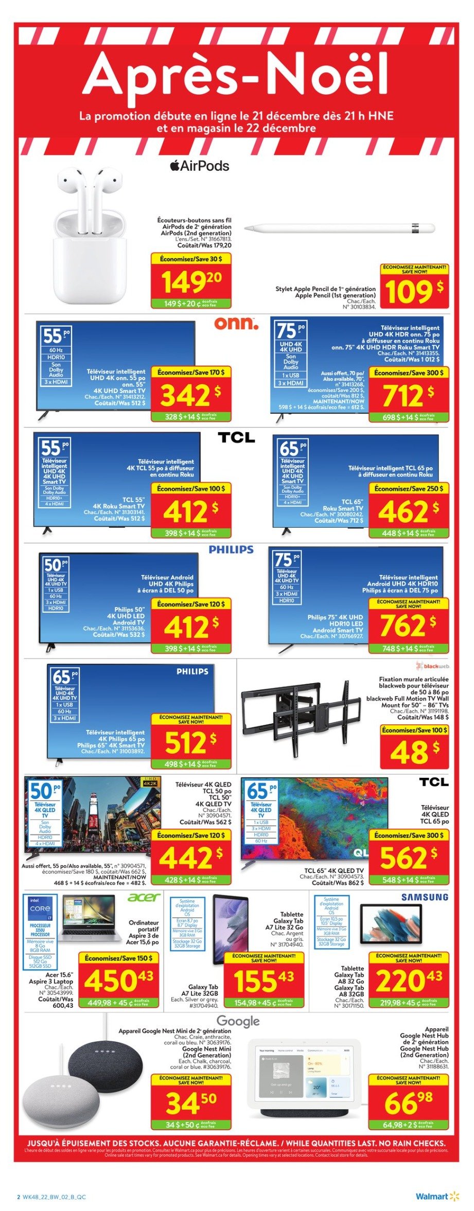Circulaire Walmart du Boxing Day