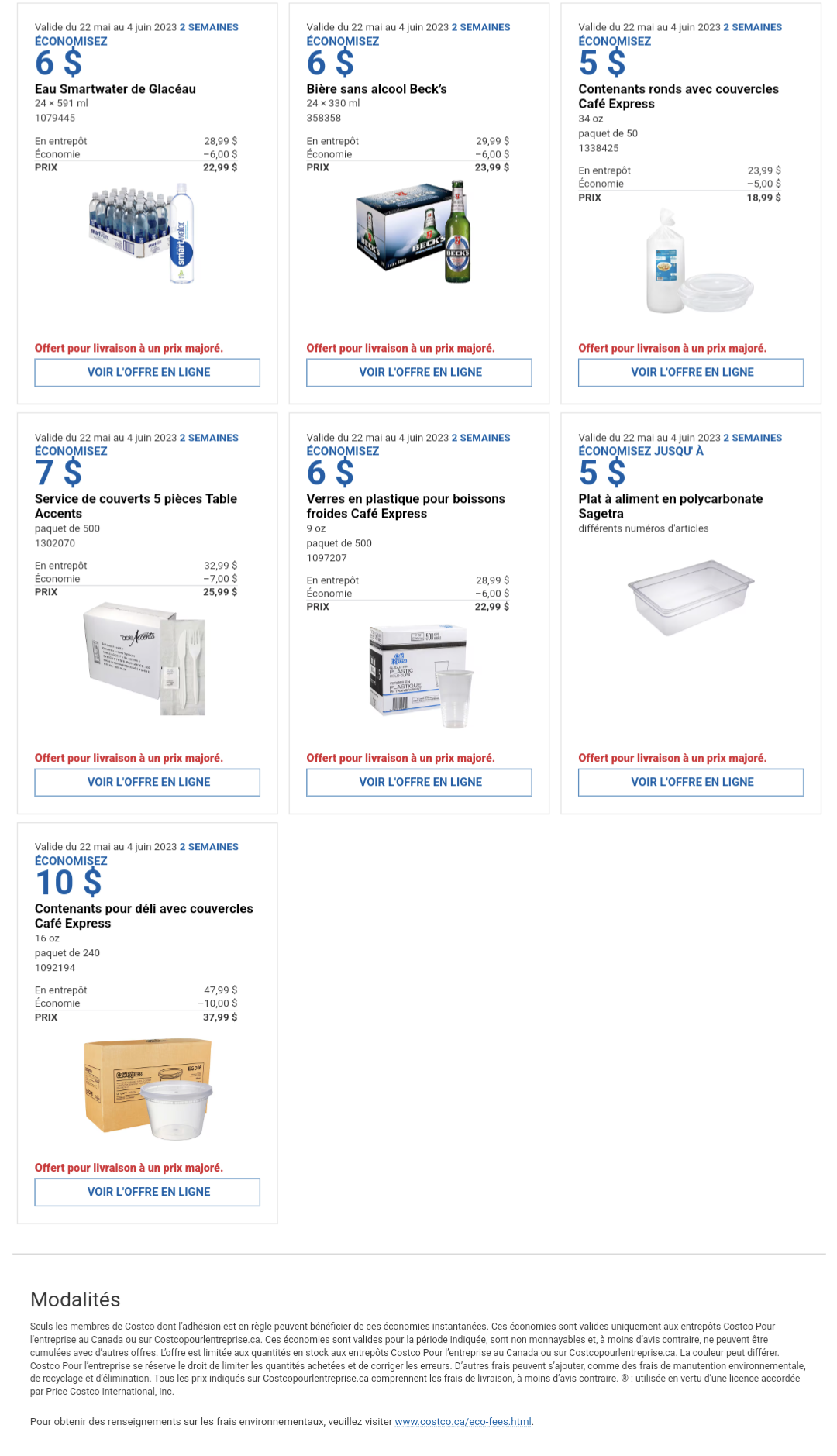 Circulaire Costco pour l'entreprise de cette semaine