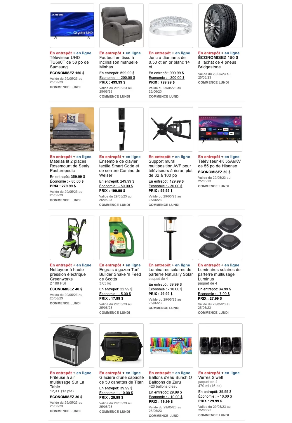 Circulaire Costco de la semaine prochaine 29 mai au 25 juin 2023