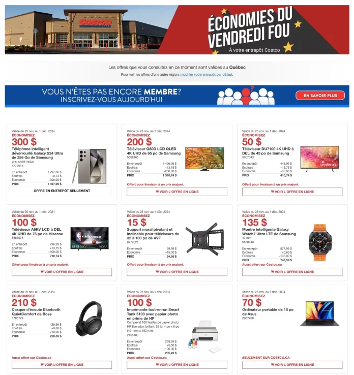 Circulaire Costco du Vendredi Fou 2024