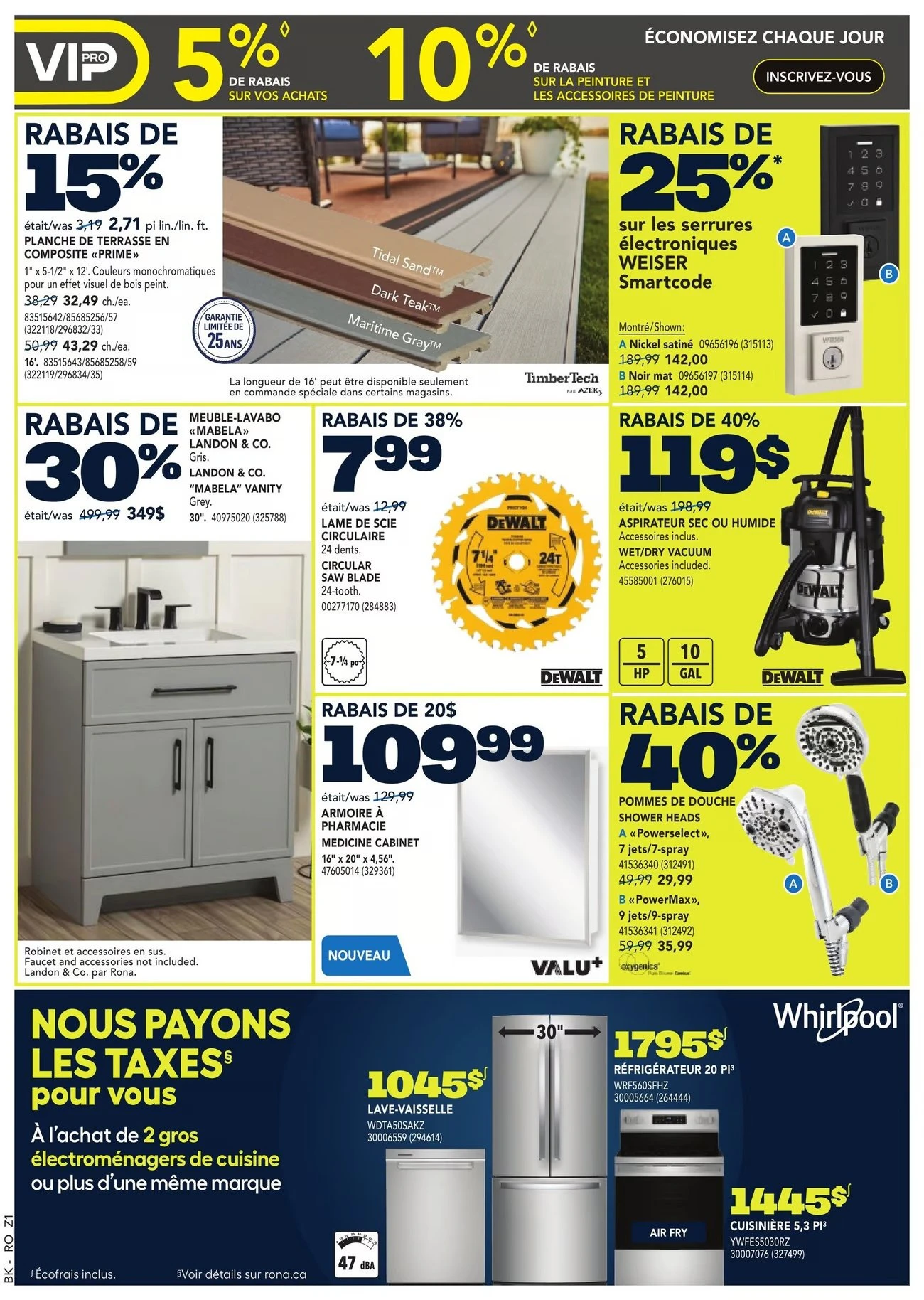 Circulaire des quincailleries RONA et RONA+