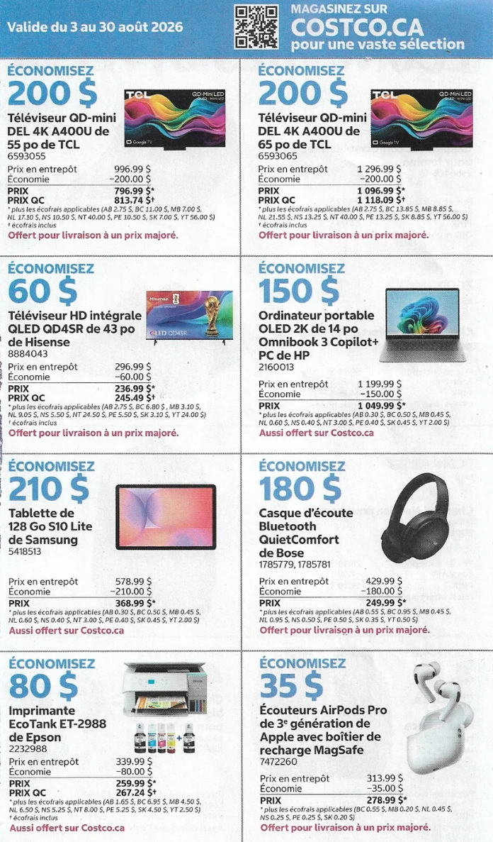 Circulaire Costco de la semaine prochaine - 3 août 2026