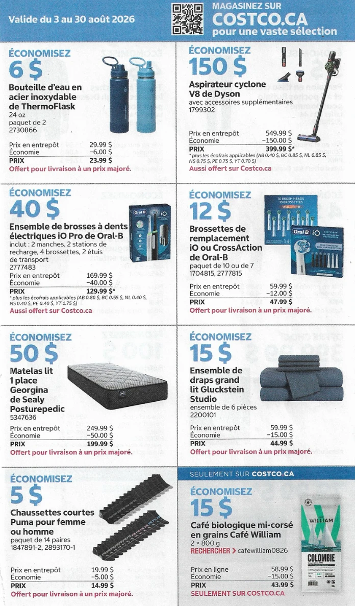 Circulaire Costco de la semaine prochaine - 3 août 2026