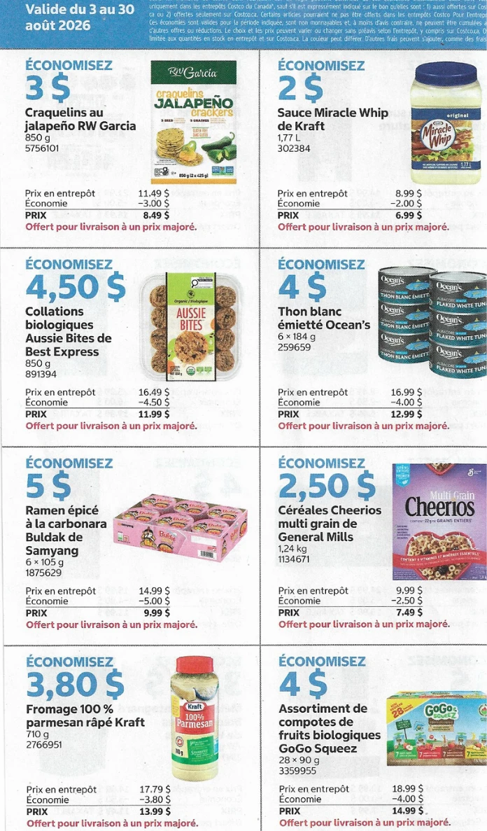 Circulaire Costco de la semaine prochaine - 3 août 2026