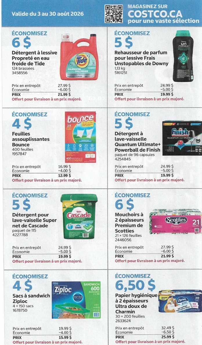 Circulaire Costco de la semaine prochaine - 3 août 2026