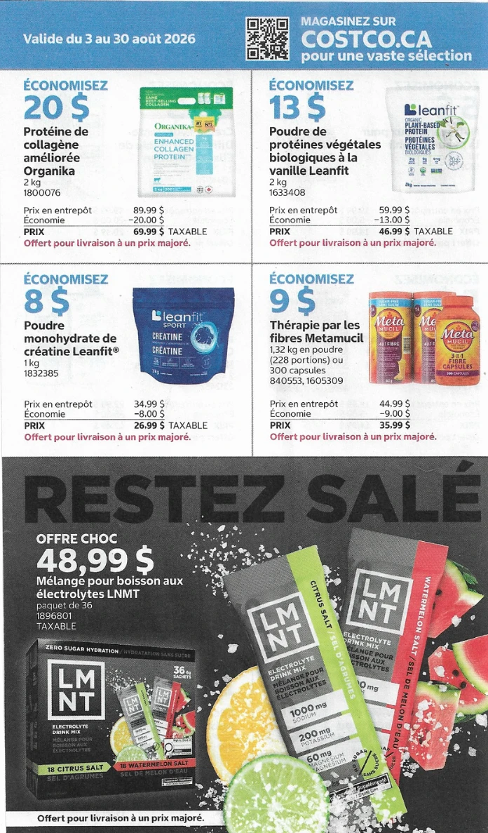 Circulaire Costco de la semaine prochaine - 3 août 2026