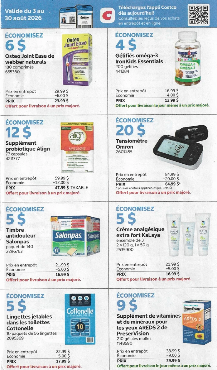 Circulaire Costco de la semaine prochaine - 3 août 2026