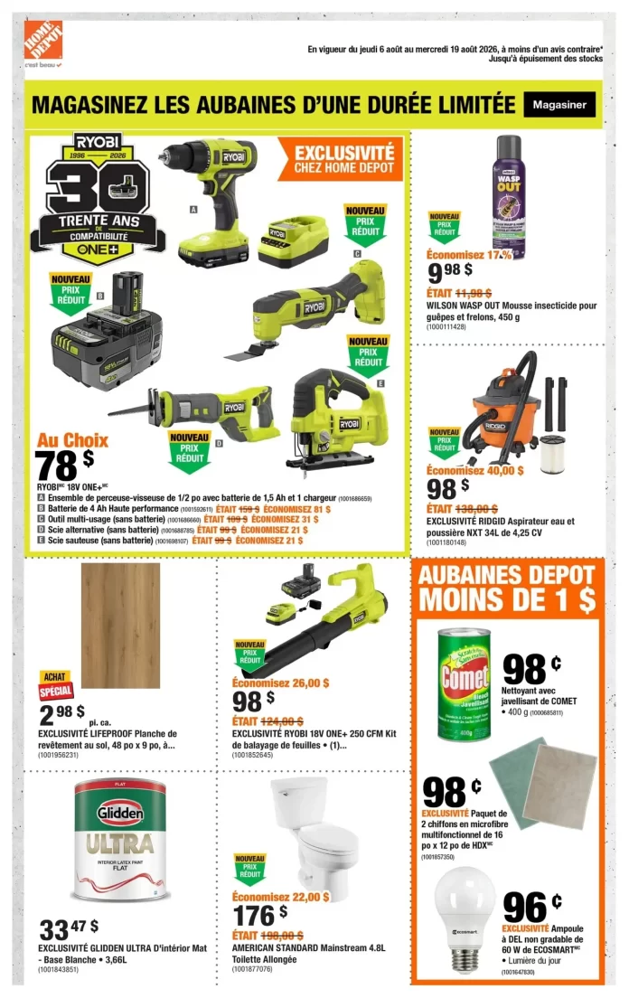 Circulaire HOME DEPOT de la semaine du 6 août 2026 - Page 1