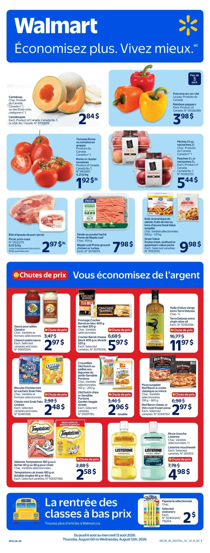 Circulaire Walmart de la semaine du 6 au 12 août 2026 - Page 1